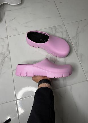 Брендові клоги сабо birkenstock (рожеві) 45