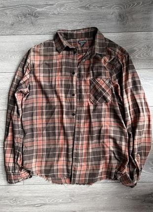 Сорочка h&m у клітинку, коричнева