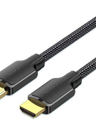 Кабель hdmi vention m-m 10 м версия 2.0 4k 30 гц в оплетке для аудио и видеосигнала black (allbl)