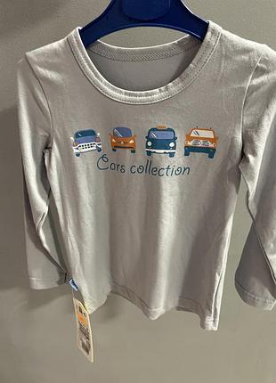 Кофта для хлопчика трикотажна сіра з принтом cars collection на зріст 110 см