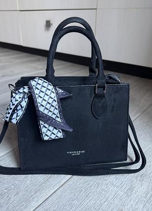 Жіноча сумка fashion & boss чорна з ручками та ремінцем