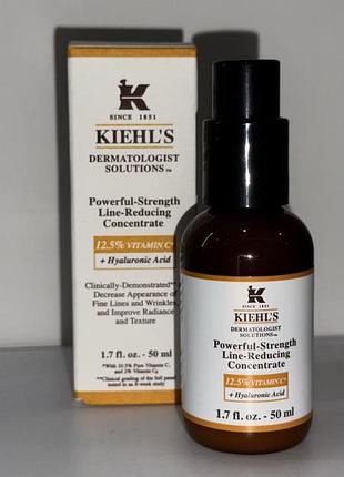 Сироватки для обличчя kiehl's powerful strength line reducing concentrate з 12,5% вітаміну c 50 ml