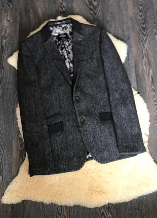 Блейзер шерсть твид herringbone