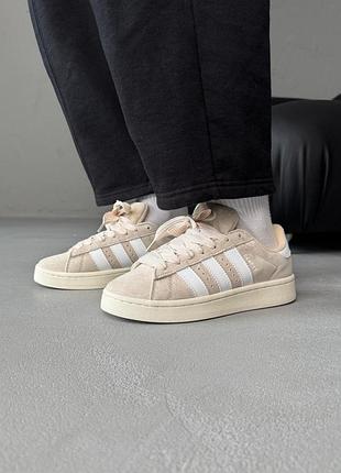 Кроссовки женские adidas campus beige/white