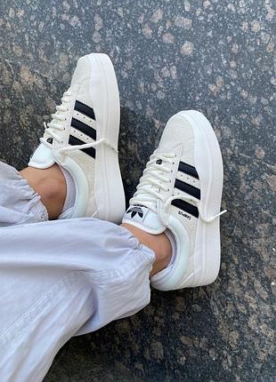 Кроссовки женские adidas campus x bad bunny white/black