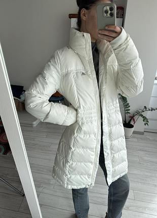 Жіночий пуховик adidas подовжений білий