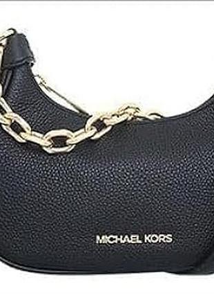 Чорна міні-сумка michael kors cora mini pebbled leather shoulder bag