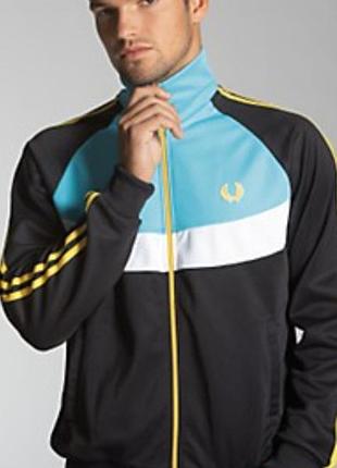 Чоловіча кофта на блискавці з лампасами fred perry xl