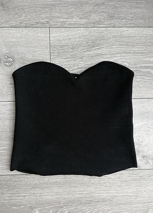 Топ жіночий zara чорний без принту