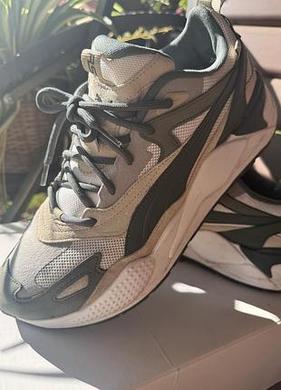 Кросівки чоловічі puma rs-x хакі/сірий з бежевими та білими акцентами р. 45 (устілка 29.5 см)