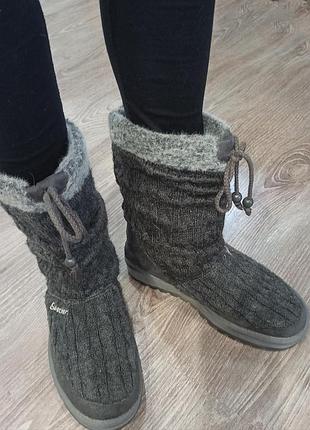 Чоботи жіночі skechers сірі 4