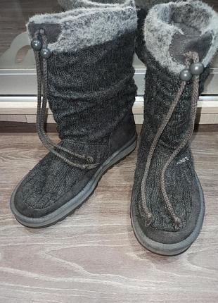 Чоботи жіночі skechers сірі 8