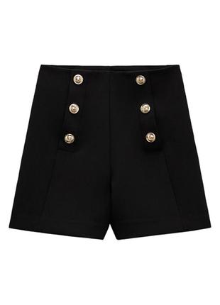 Шорти жіночі zara чорні з високою посадкою