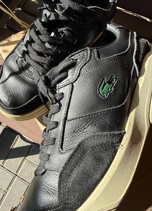 Кросівки чоловічі lacoste game advance luxe чорні, розмір 46 (устілка 29.5 см), шкіра