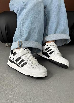 Кроссовки женские adidas forum low white/black