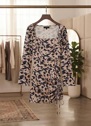 Сатинова сукня в принт plus size 2