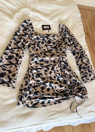Сатинова сукня в принт plus size 5