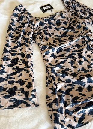 Сатинова сукня в принт plus size 6
