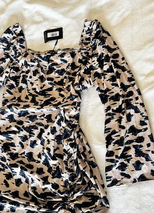 Сатинова сукня в принт plus size 8