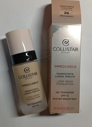 Тональний крем collistar impeccabile long-lasting foundation 2g beige dorato (golden beige)