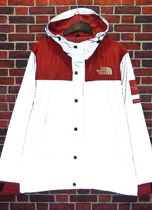 Рефлективная куртка supreme x tnf red