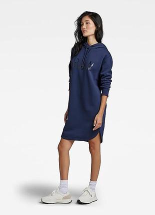 Теплое женское платье с капюшоном g-star raw