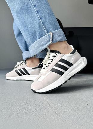 Кроссовки женские adidas retropy e5 beige/black 3