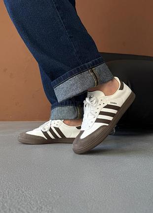 Кроссовки женские adidas samba beige/brown