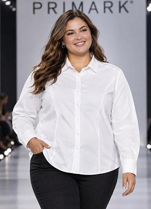 Сорочка жіноча primark біла xl-2xl поліестер/бавовна