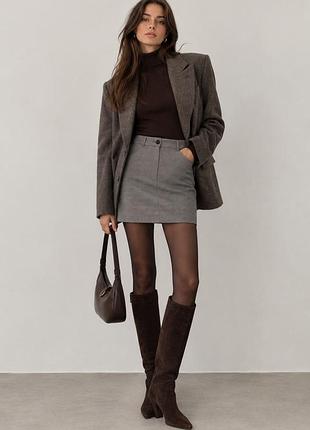 Max mara юбка шерстяная коричневая италия