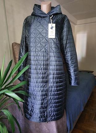 Пальто куртка женская стеганая, с капюшоном.нешний размер: 5 xl (56 укр). темно - зеленая.