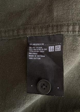 Сорочка чоловіча uniqlo хакі фланелева 4