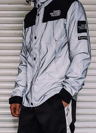 Рефлективна куртка supreme x tnf black 4