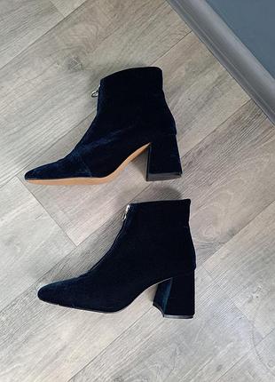 Велюровые ботильоны zara 37 размер 4