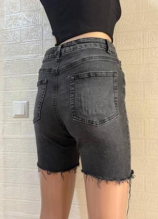 🖤 черные джинсовые шорты 4