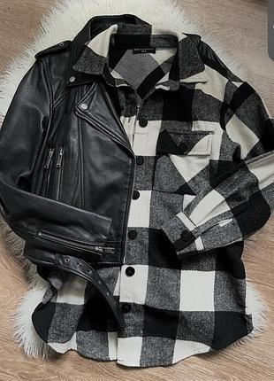 Теплая сорочка стиль zara куртка косуха