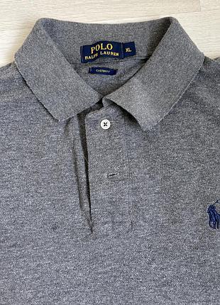 Поло чоловіче polo ralph lauren сіре бавовняне