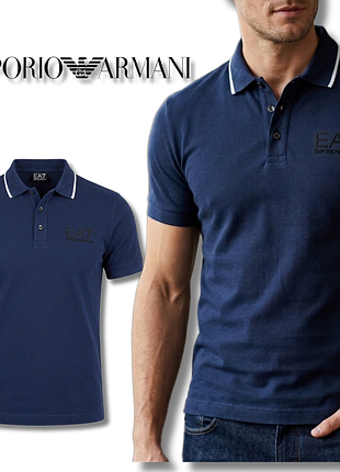 Чоловіче поло emporio armani, темно-синє