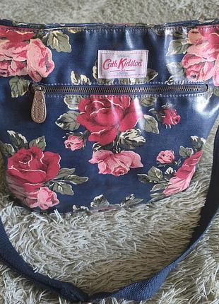Сумка жіноча cath kidston синя з квітковим принтом