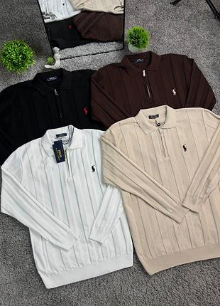 Лонгслив / полузамок від polo ralph lauren, в полоску