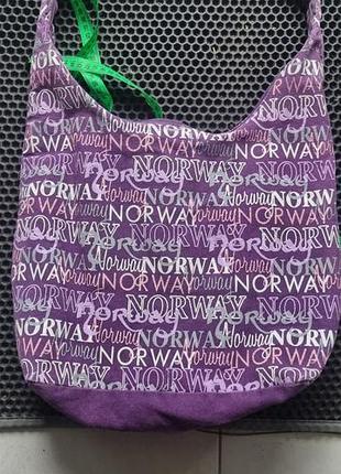 Сумка-хобо фиолетовая тканевая norway