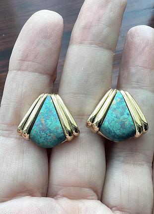 Сережки кліпси вінтаж avon золотого кольору
