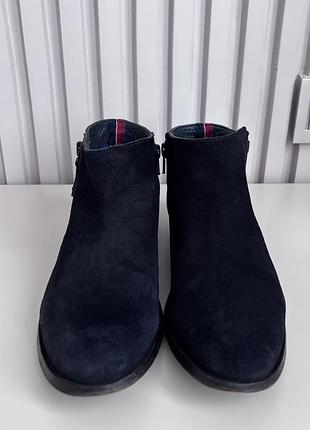 Синие ботинки Tommy hilfiger из кожи и замши