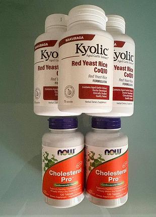 Комплекс для нормализации холестерина now cholesterol pro + kyolic, q10, красный рис