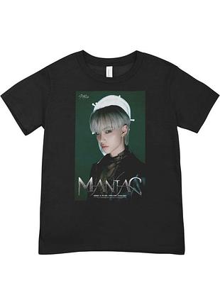Футболка l феликс стрей кидс ли йонбук lee felix stray kids чорний (38591)
