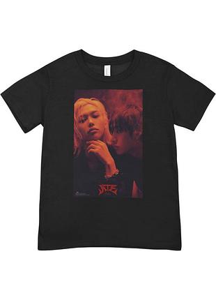 Футболка m феликс стрей кидс ли йонбук lee felix stray kids чорний (37558)
