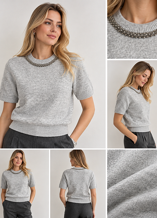 Нова жіноча кофтинка світло-сірого кольору