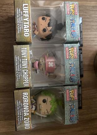Брелок для дівчинки/хлопчика funko pop! one piece: luffy, chopper, zoro