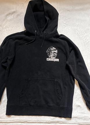 Чорне худі мерч callejon l / зіп худі кофта з принтом череп готика opium y2k