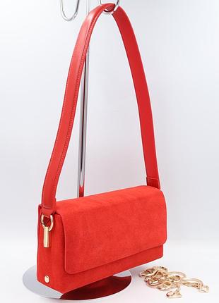 Сумка женская замшевая polina & eiterou f12-s red